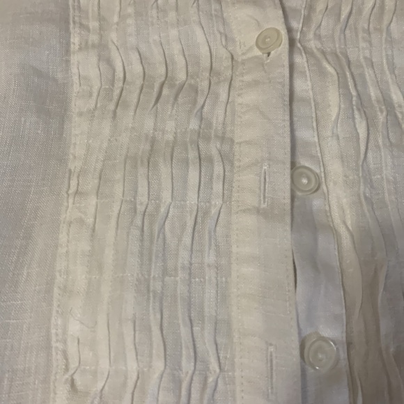 LL Bean linen tuxedo shirt machine washable - Picture 3 of 5